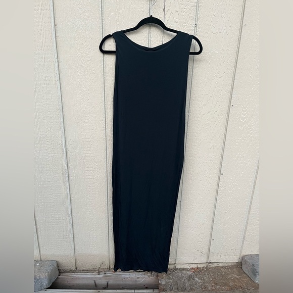 HELMUT LANG Faint High Slit Jersey Dress Black Size Small - Picture 6 of 12